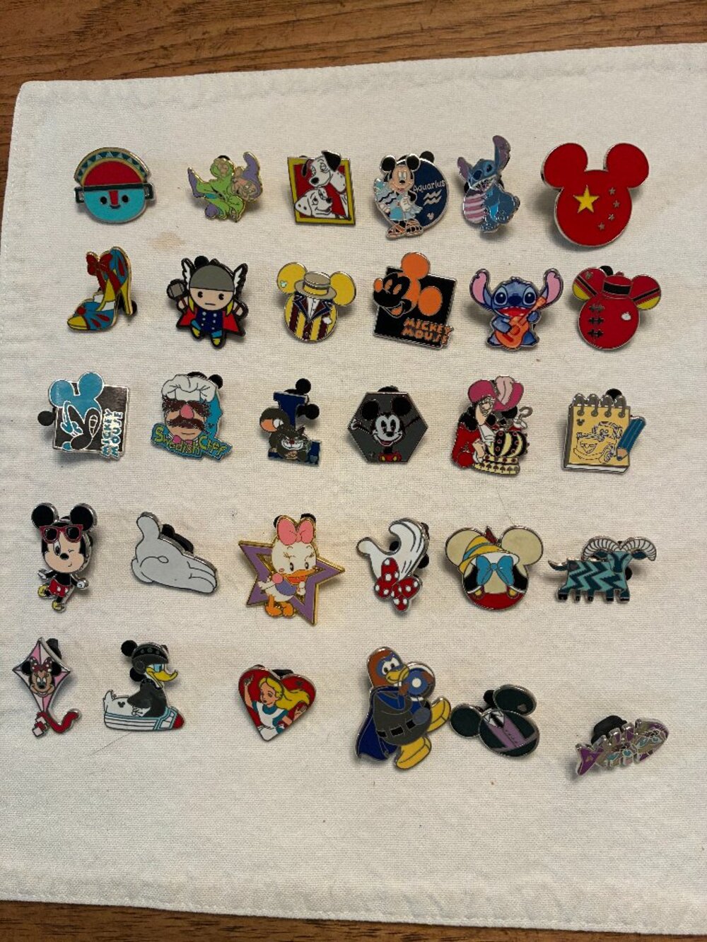Lot of 30 Different Vintage Disney Lapel Pins